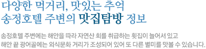 송정호텔 주변의 맛집탐방 정보